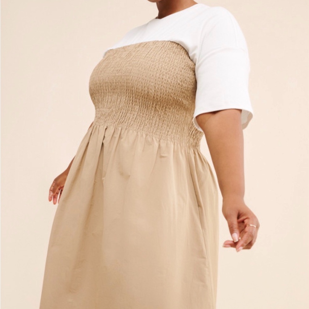 Anthropologie Maeve Cream Twofer Dress